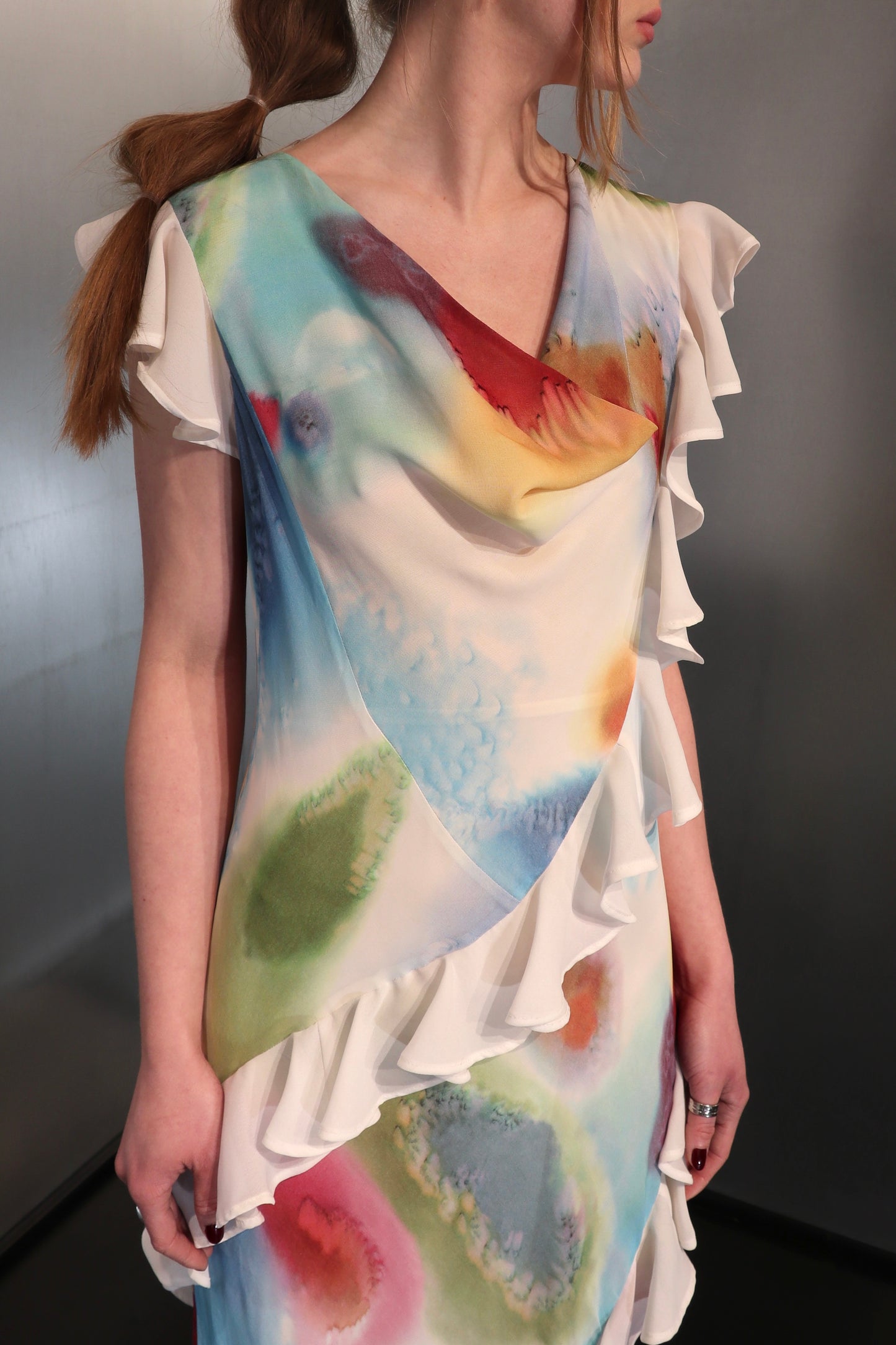 2000’s Ruffle Watercolor Maxi Dress