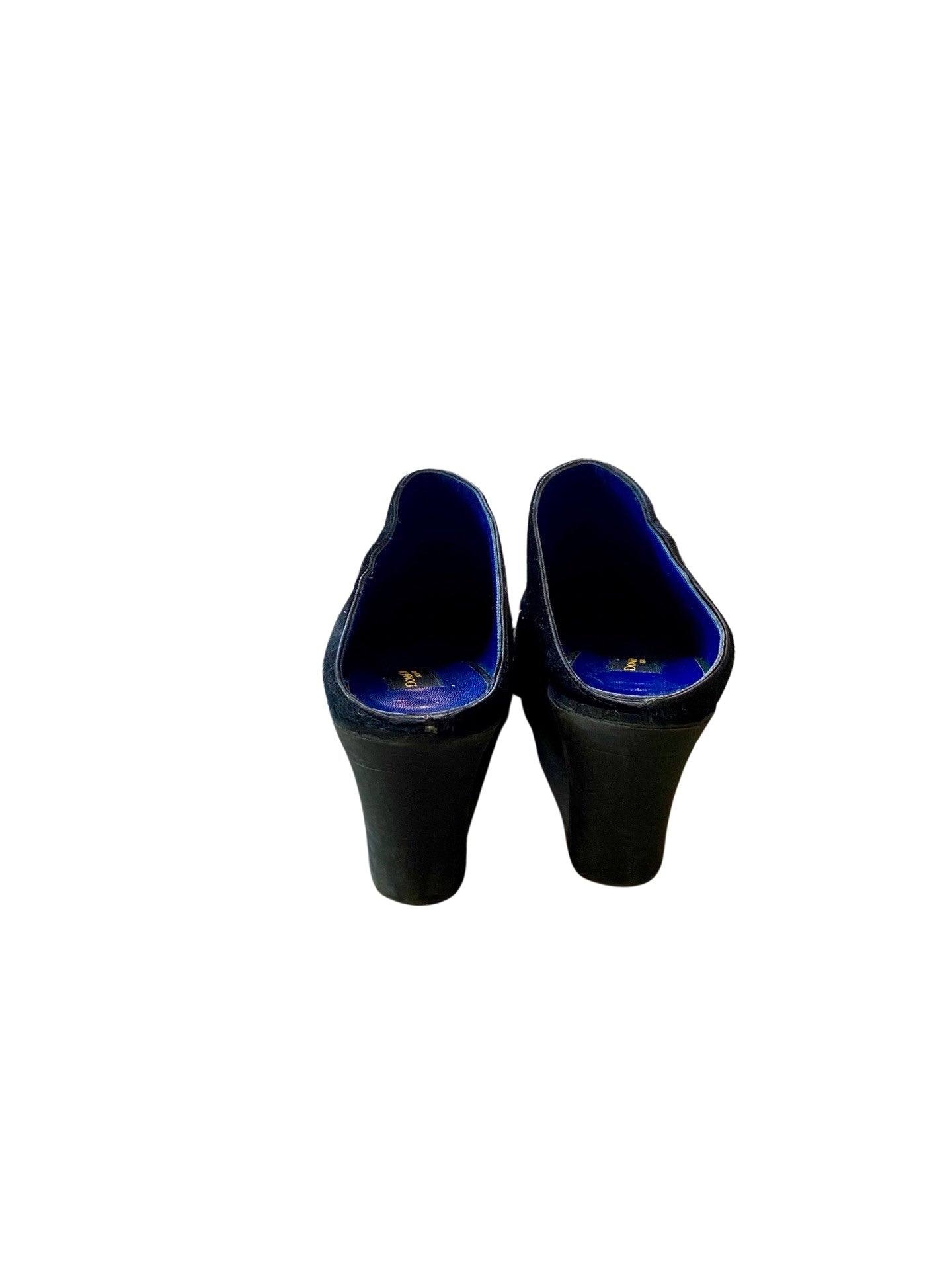 DKNY Black Fur Clogs 90´s