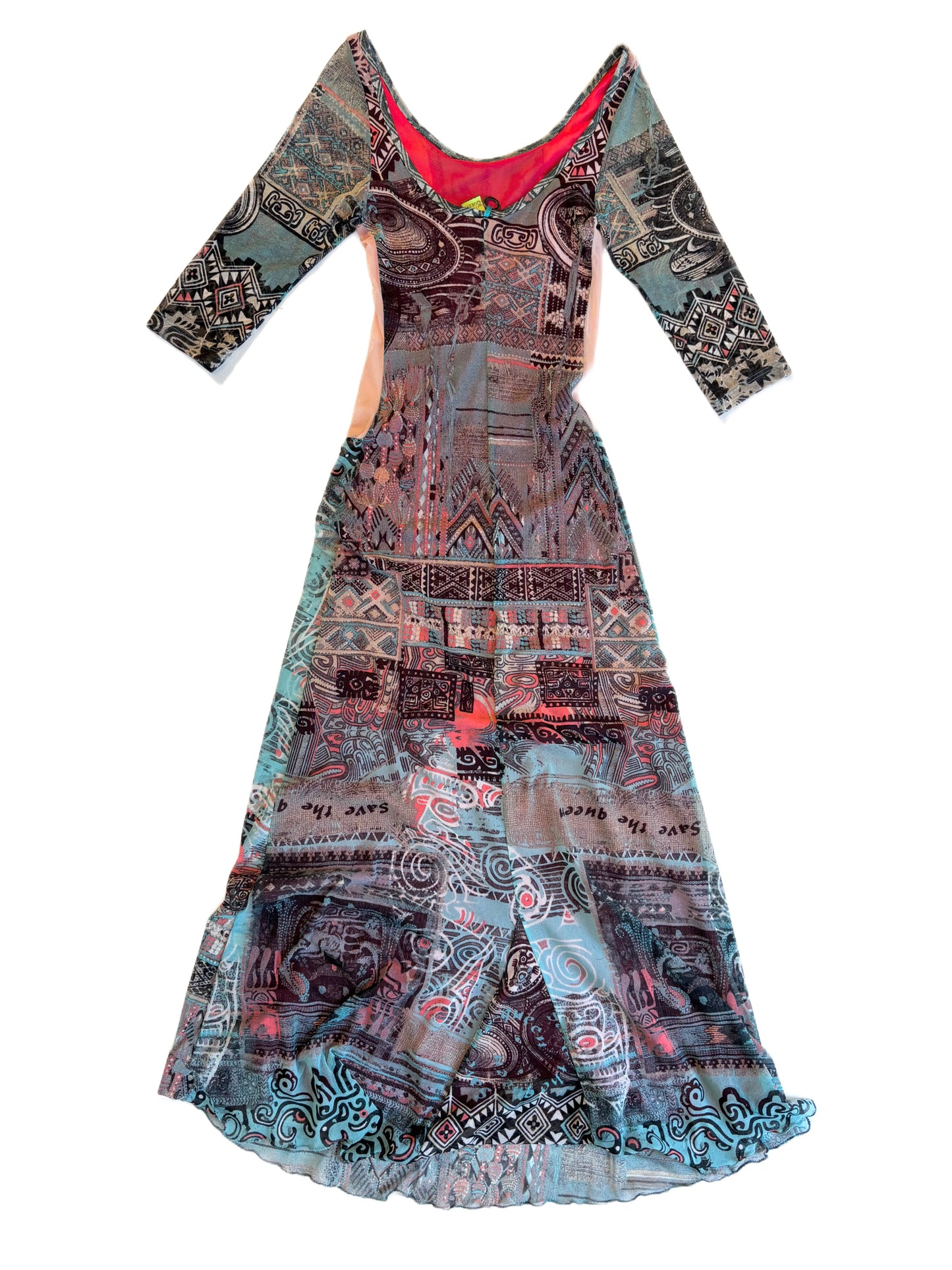 Save the Queen Patchwork Print Maxi Dress