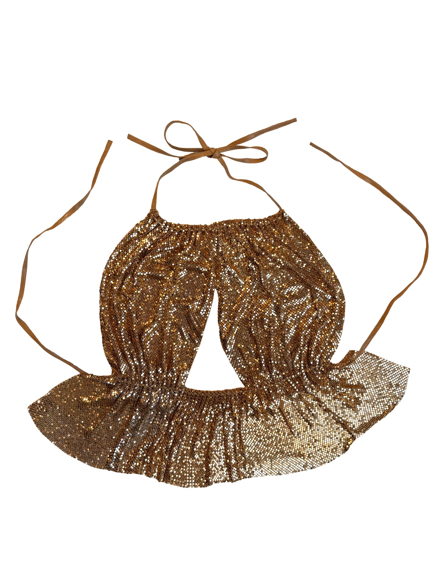 Gold halterneck metallic top
