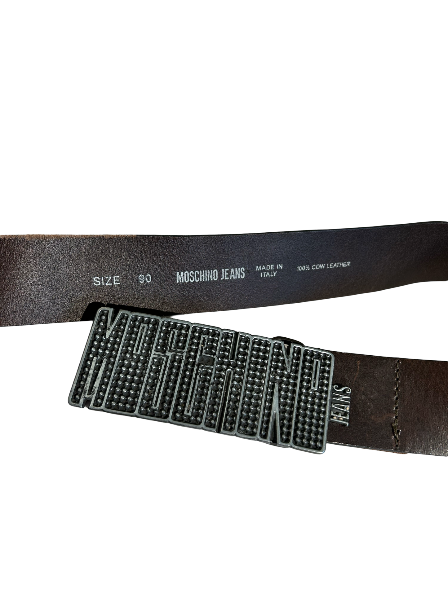 Moschino brown buckle belt