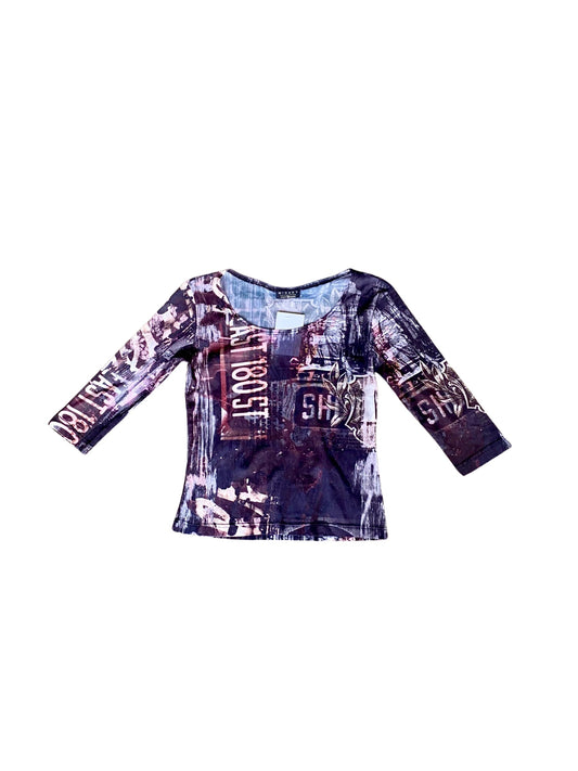Printed Mesh Top Y2K