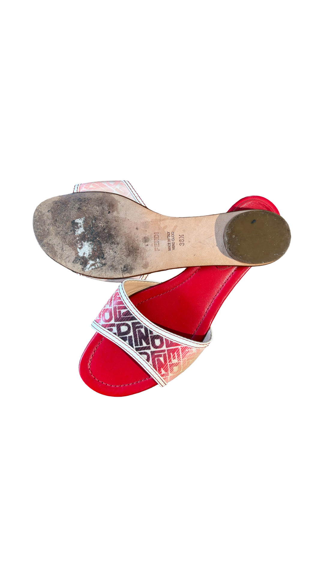 Fendi monogram slip in sandals