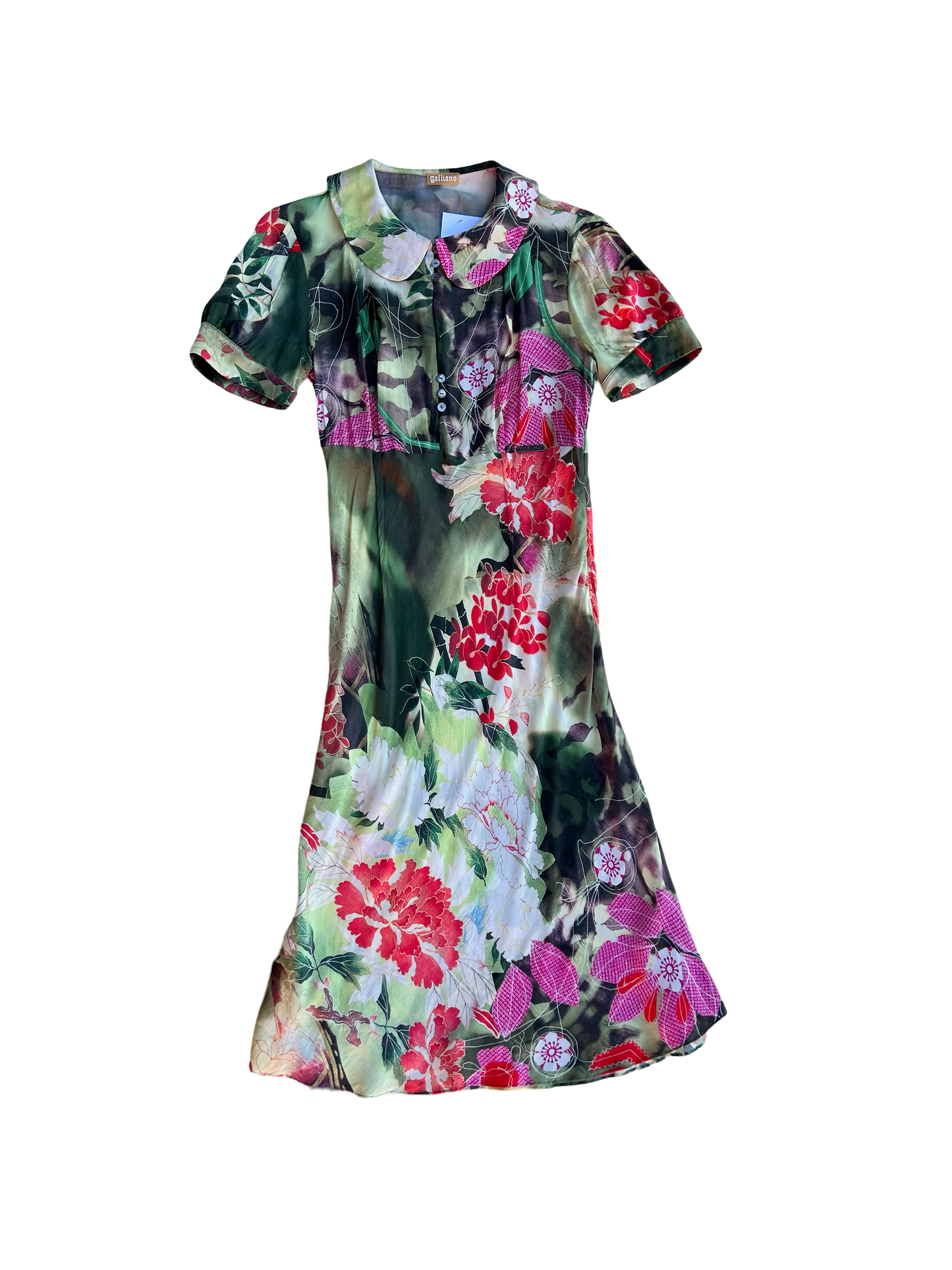 Galliano luxurious floral silk dress