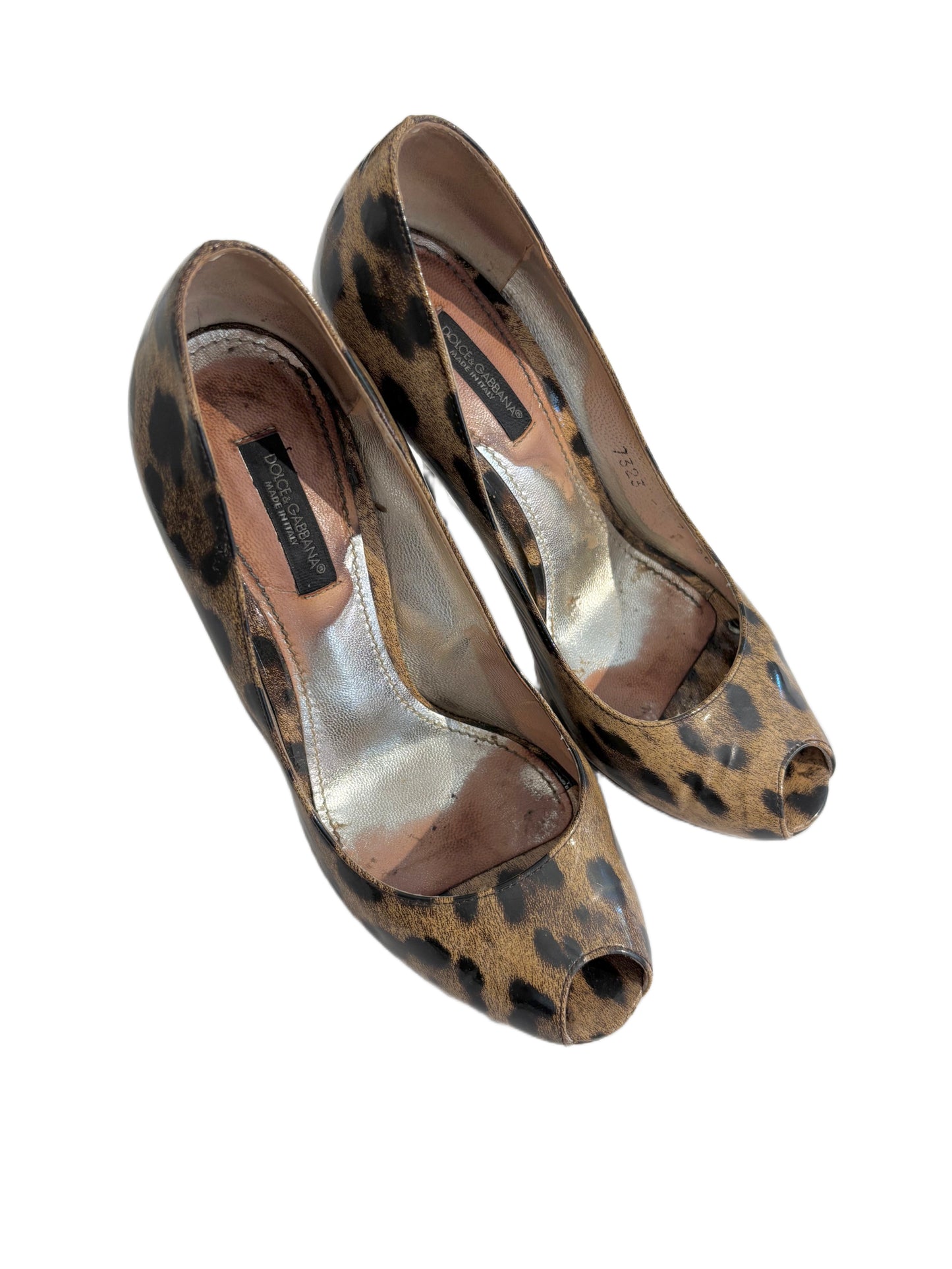 Dolce & Gabbana Patent Leather Leopard Print Heels