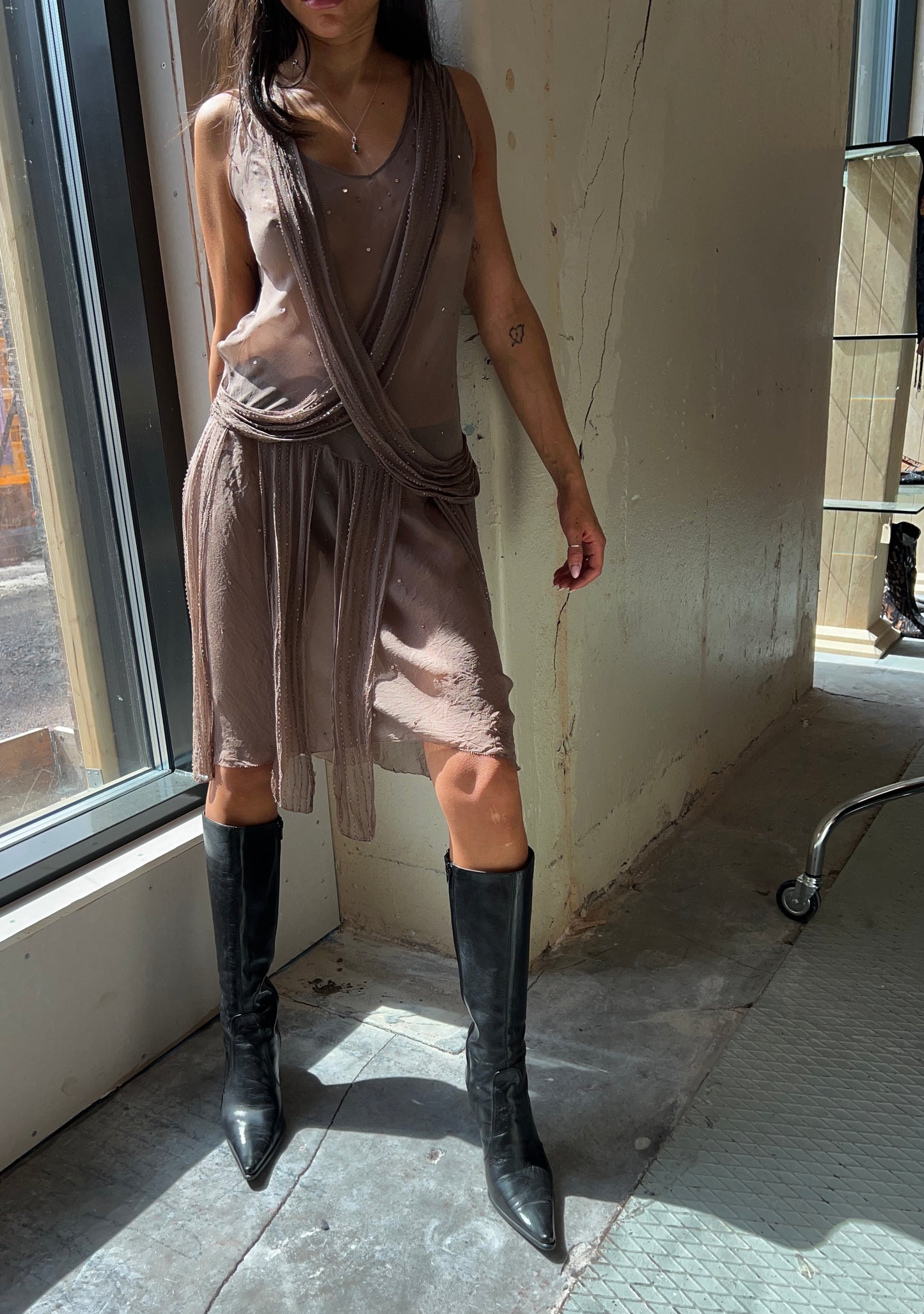 Sheer Silk Sequin Dress 90’s
