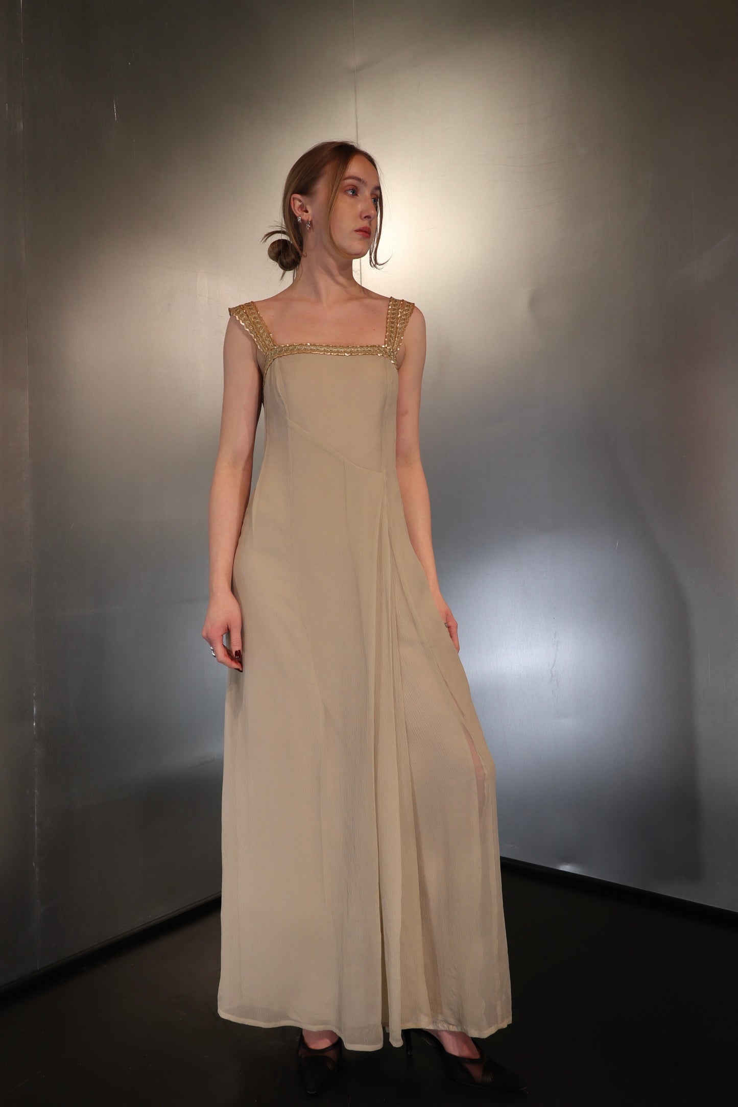 Vintage Blunauta Champagne Silk Dress