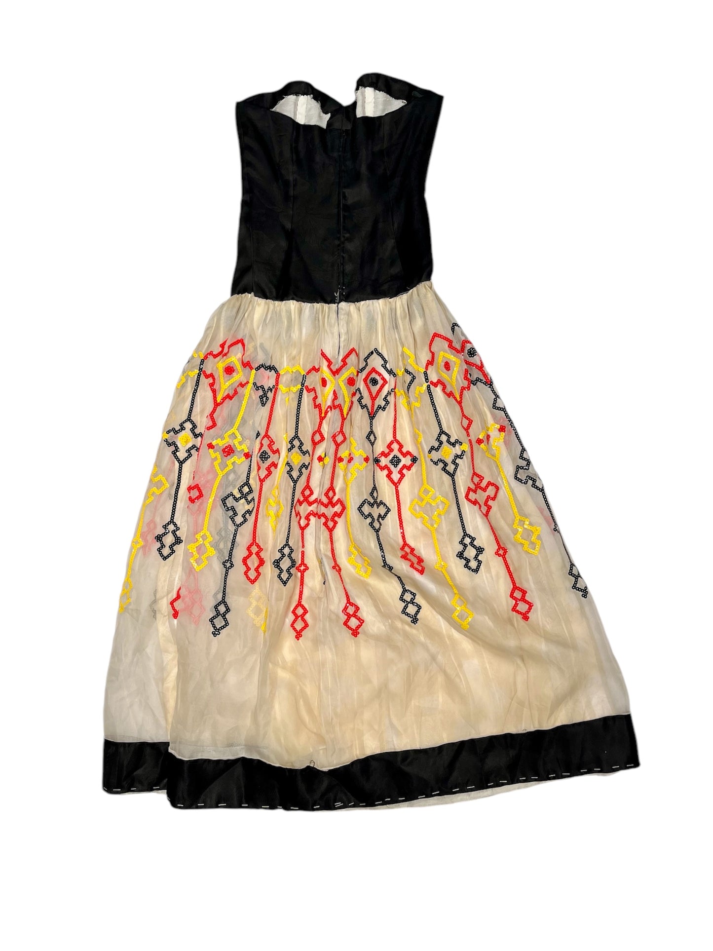 Corset dress with embellished skirt