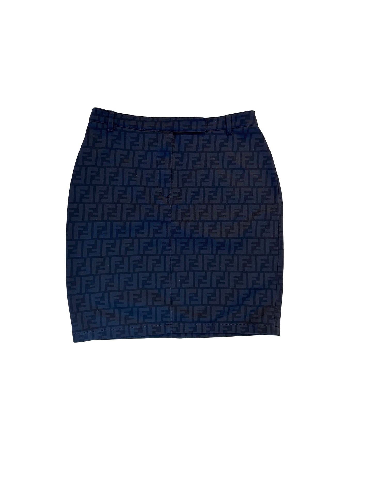 Navy Fendi Jeans Monogram Mini Skirt