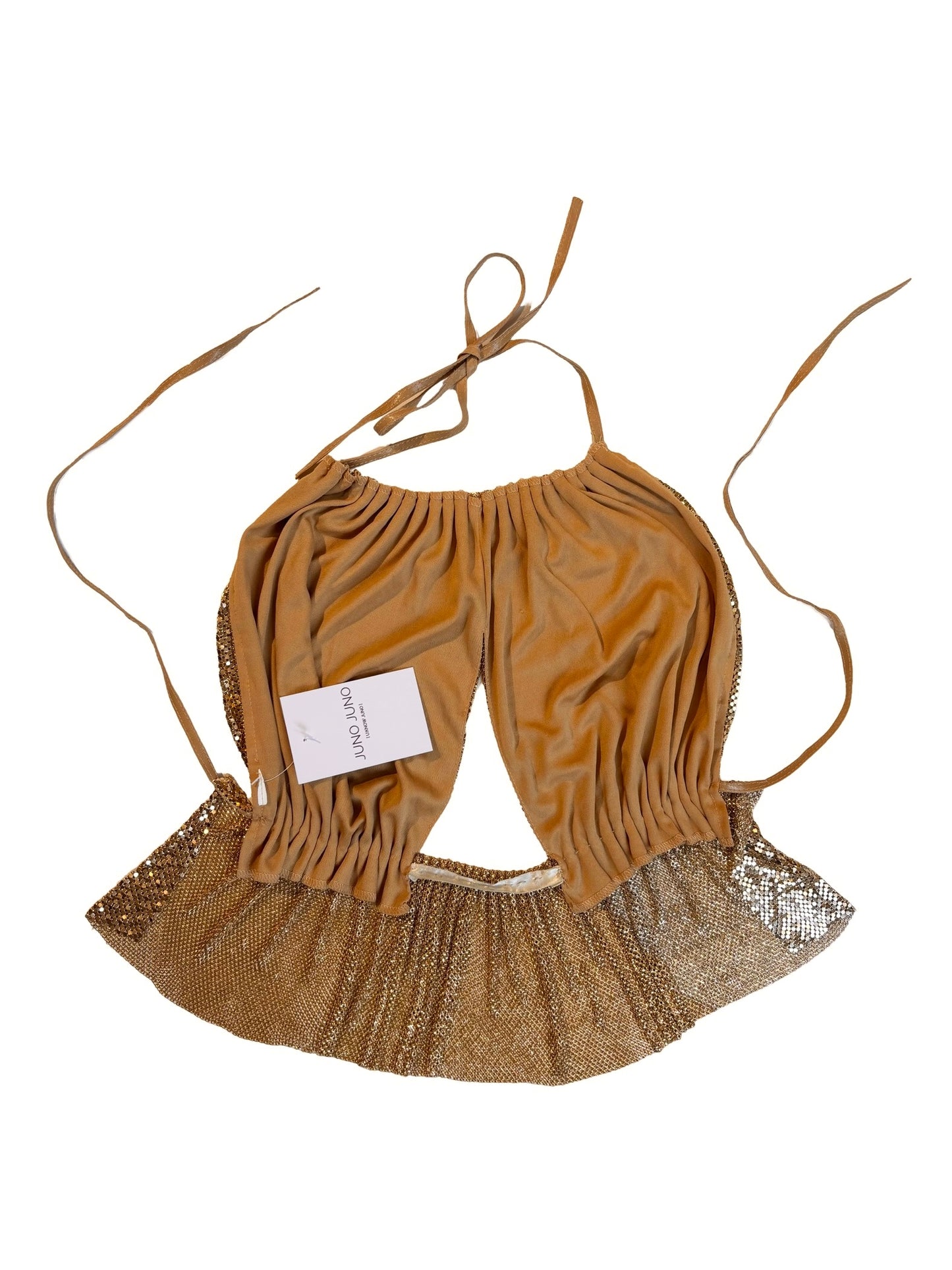 Gold halterneck metallic top