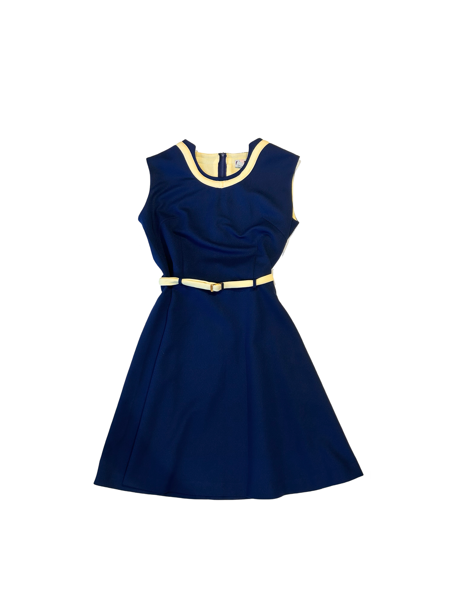 Vintage 60’s navy belted a line dress
