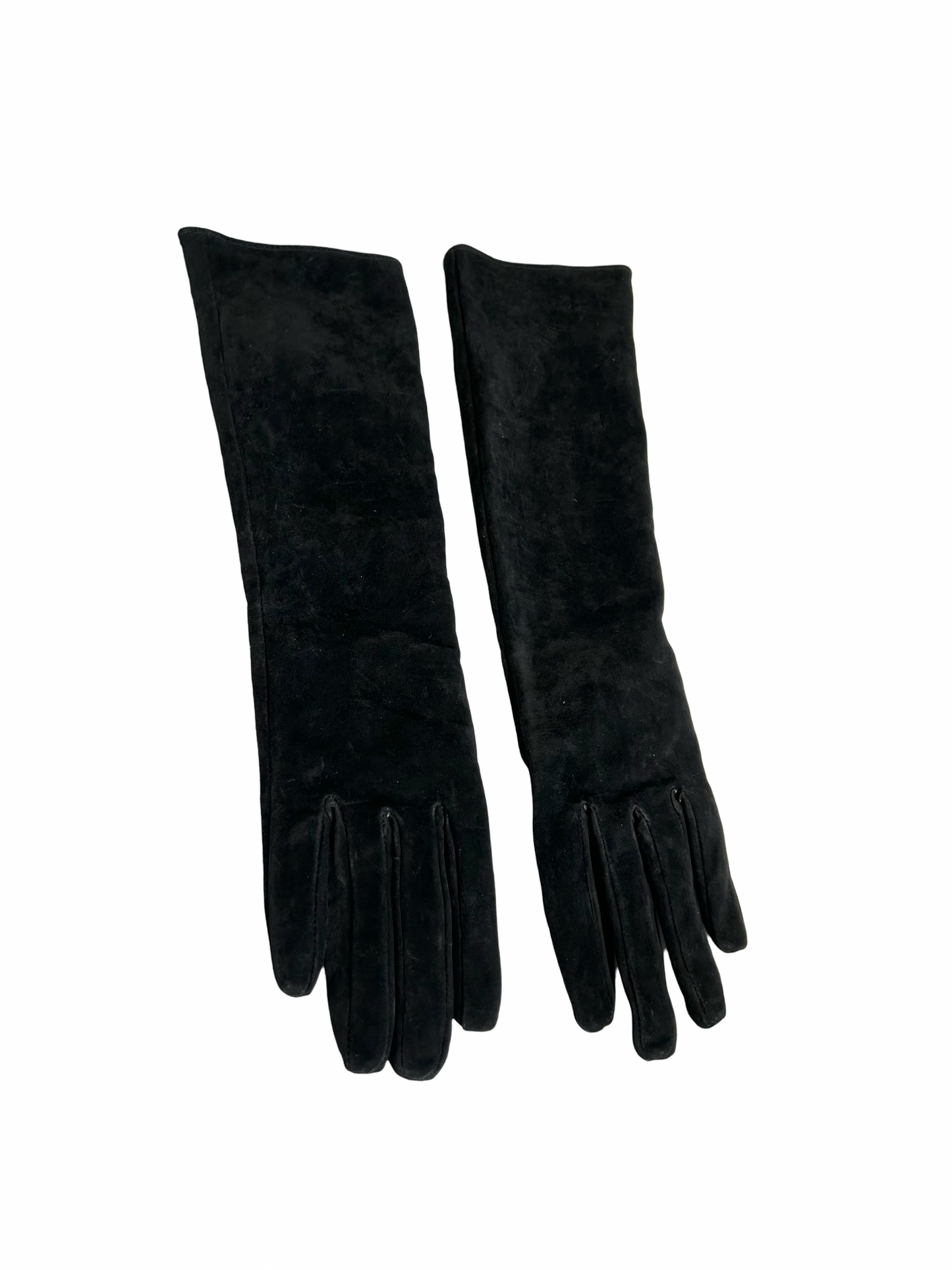 Black suede opera gloves