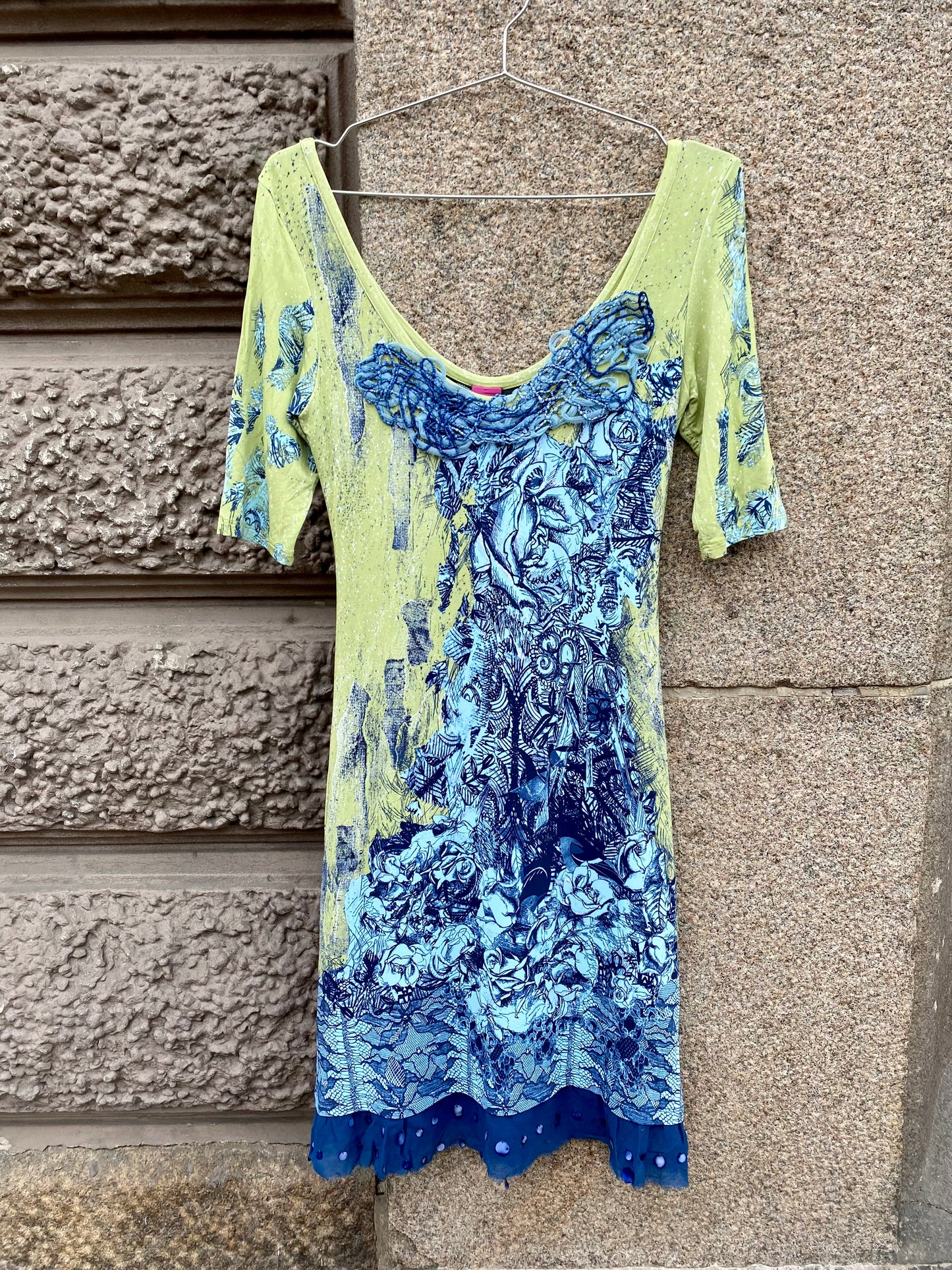Save The Queen Abstract Rose Dress Y2K