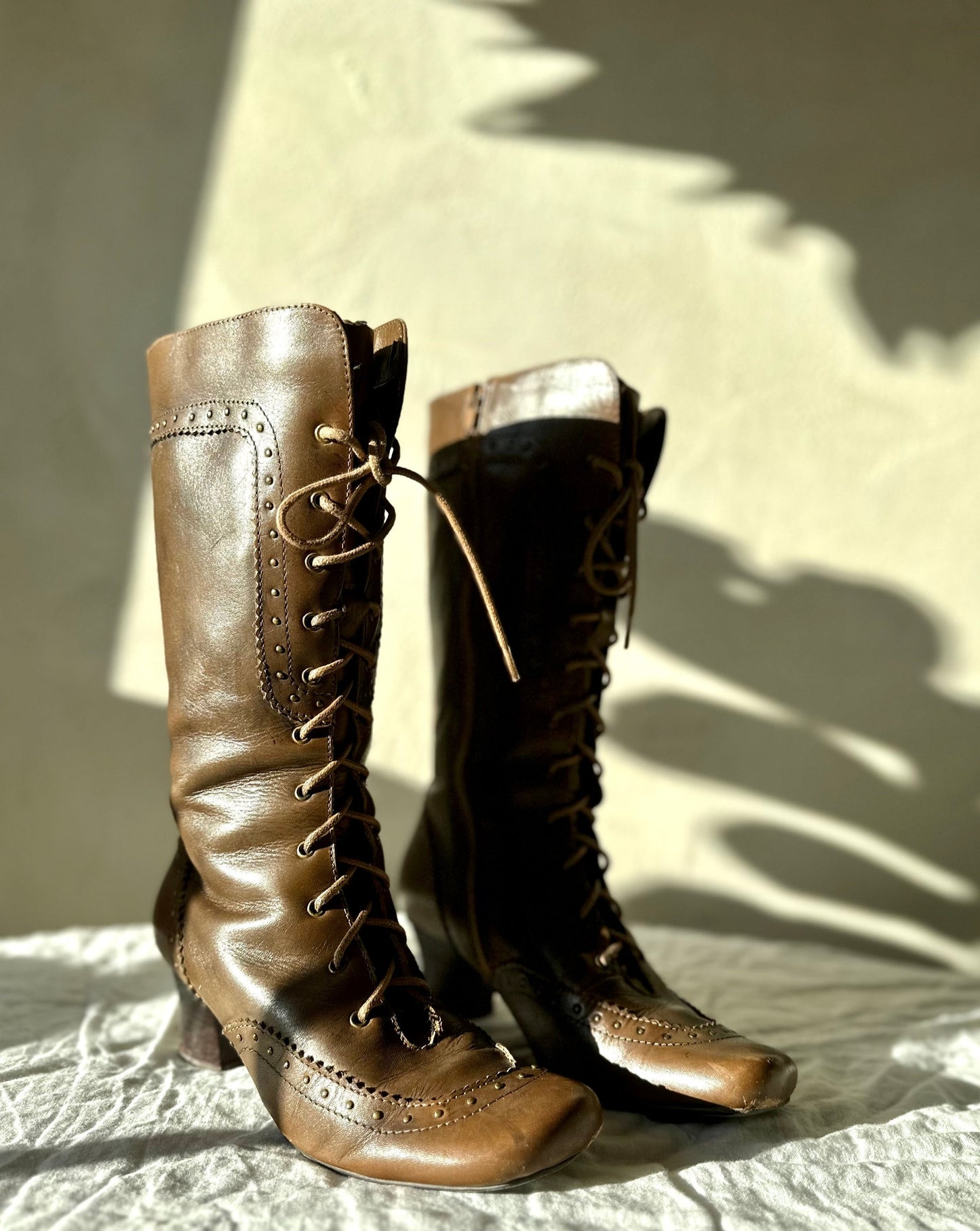 Lace Up Leather Boots 38