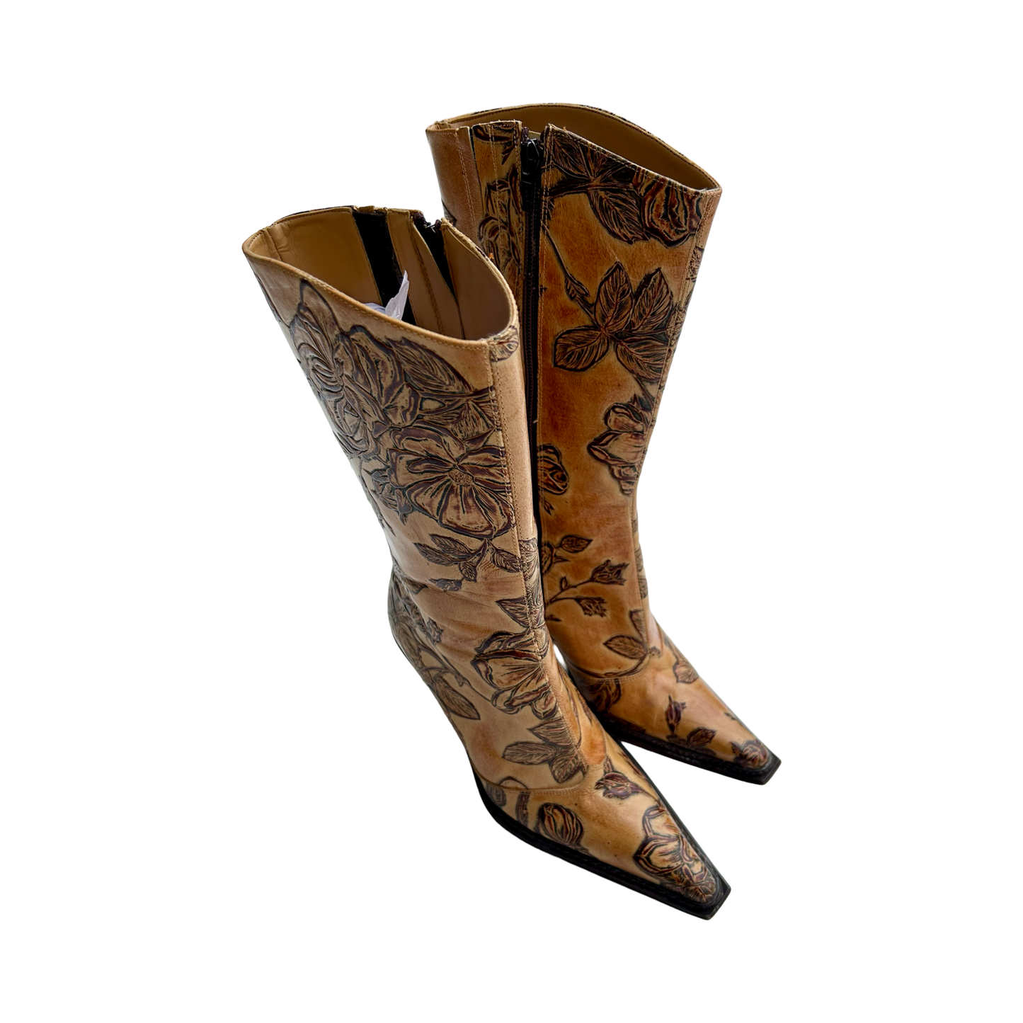 Rose tattoo mid calf boots
