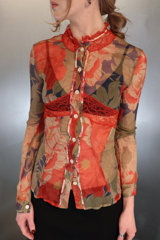 2000’s Dolce & Gabbana Silk Flower Blouse