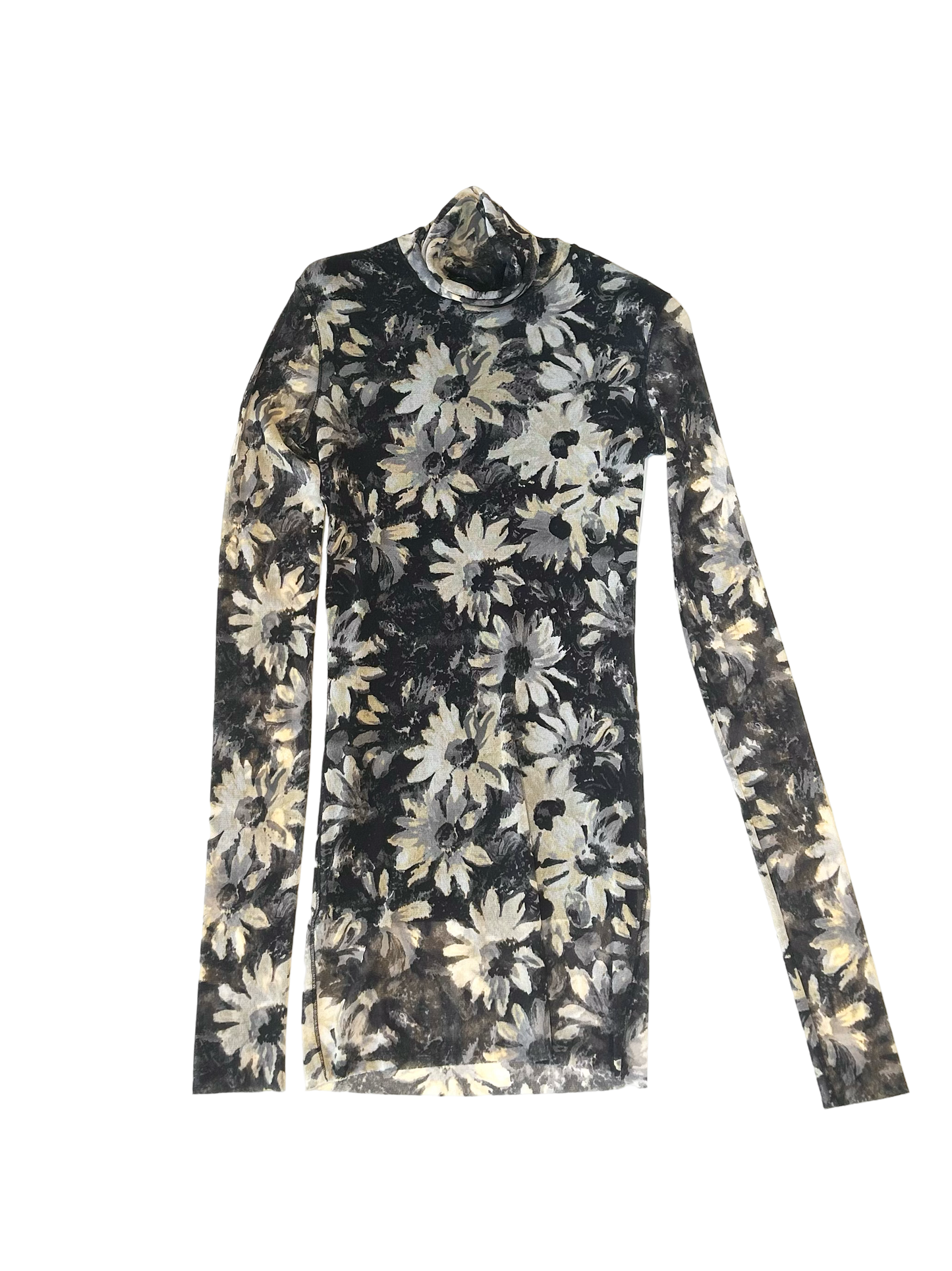 Jean Paul Gaultier floral mesh polo dress