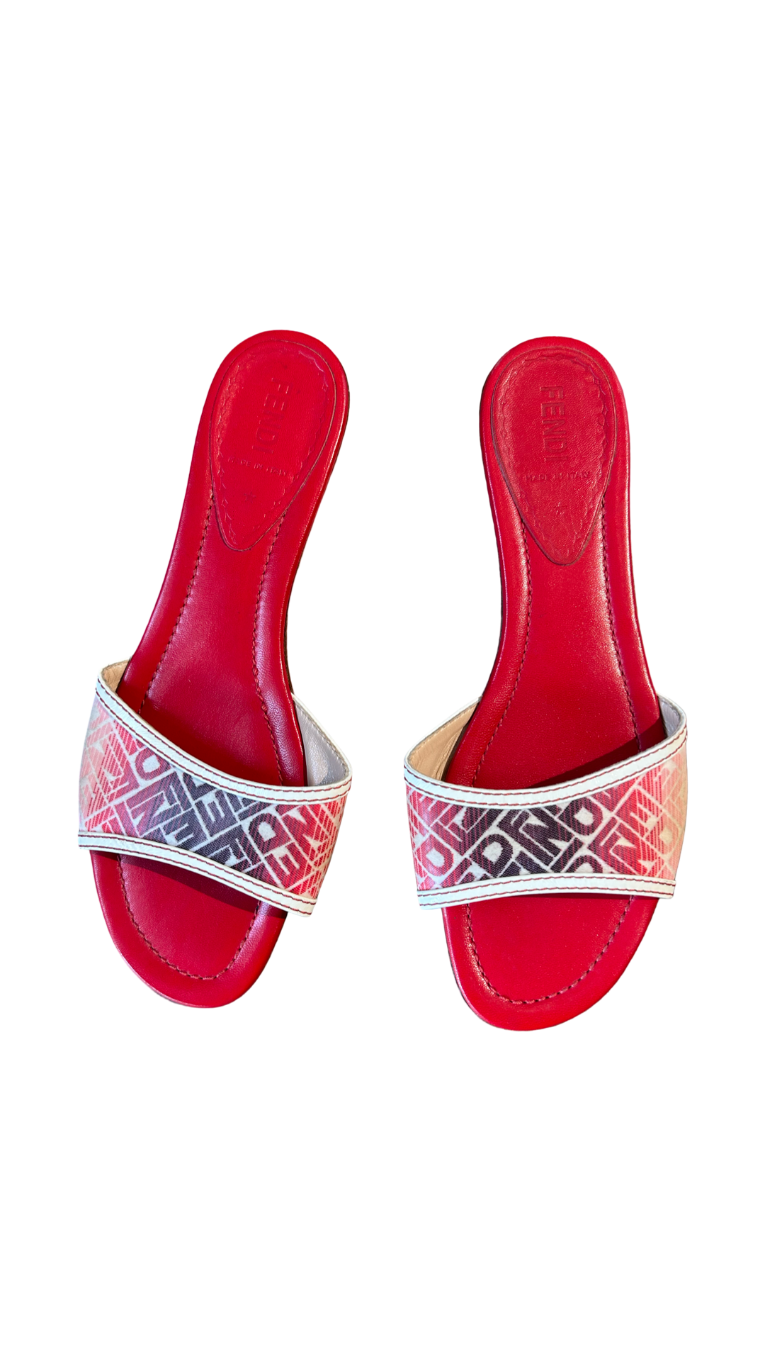 Fendi monogram slip in sandals