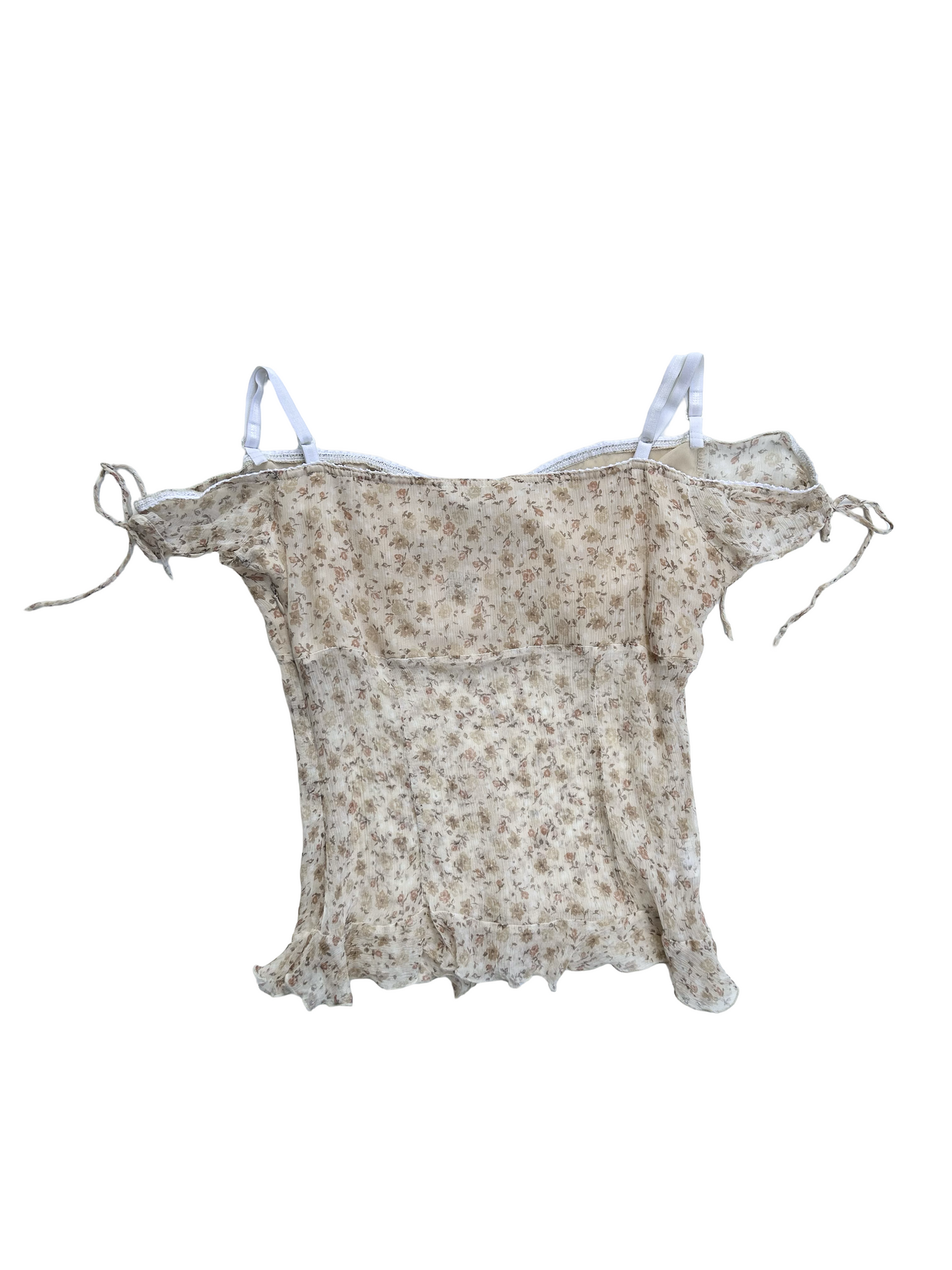 Romantic Silk of shoulder flower Top