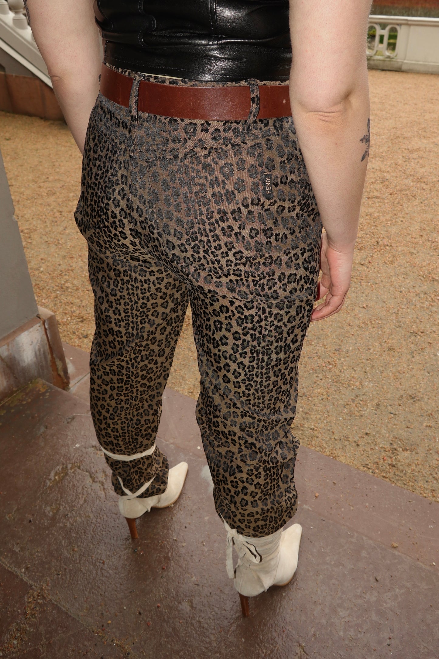 Fendi monogram cheetah trousers