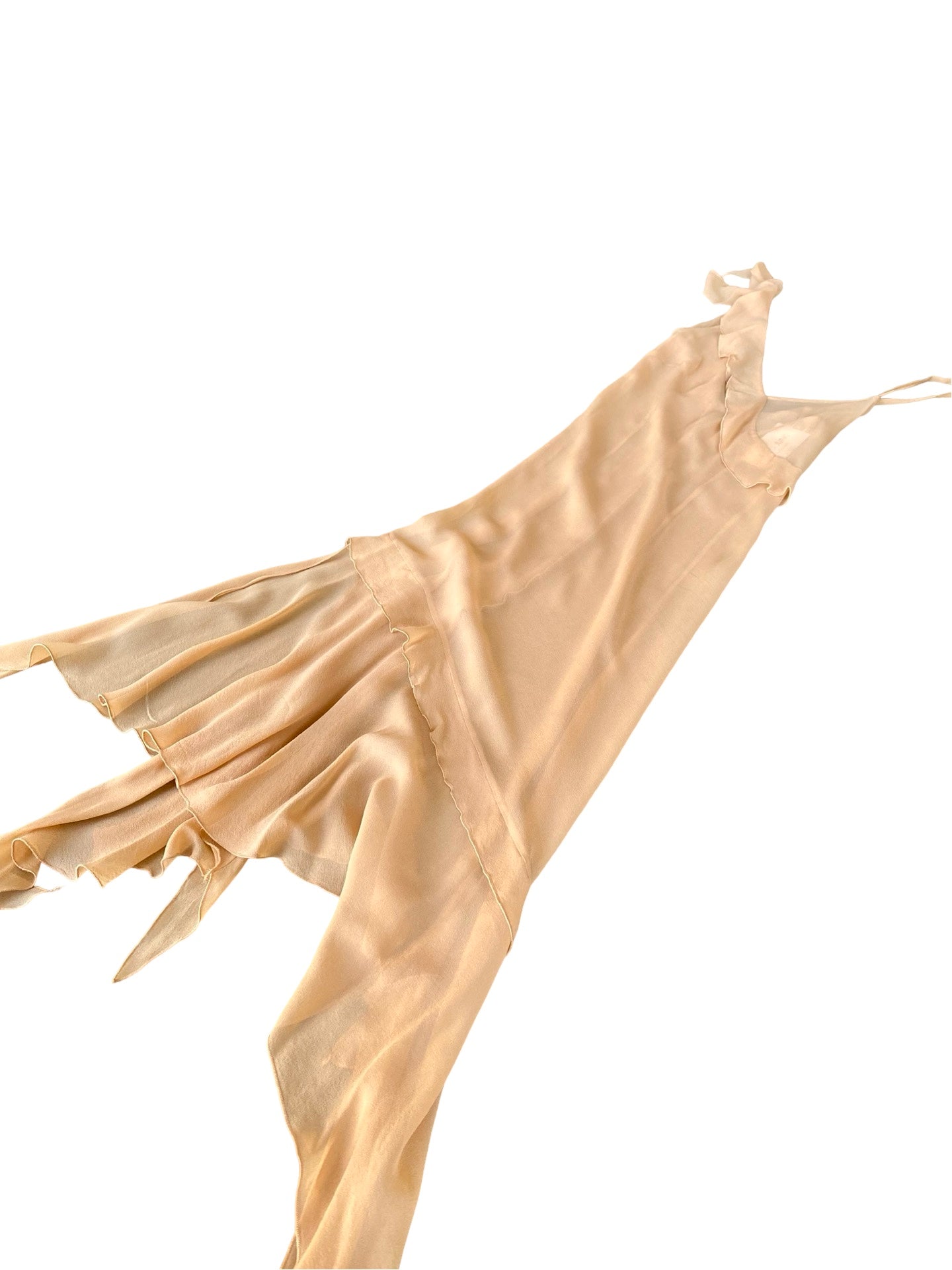 Romantic Peach Silk Dress 90’s