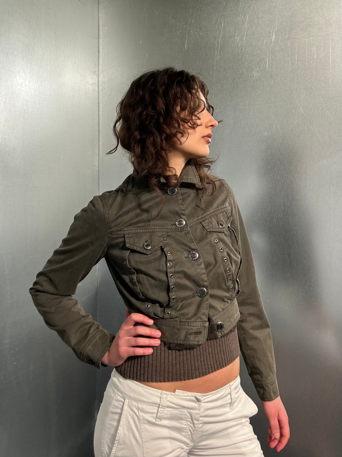 Gaultier Jeans Cropped Utility Jacket