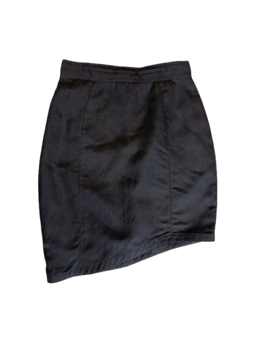 Mugler Black Asymmetrical Mini Skirt