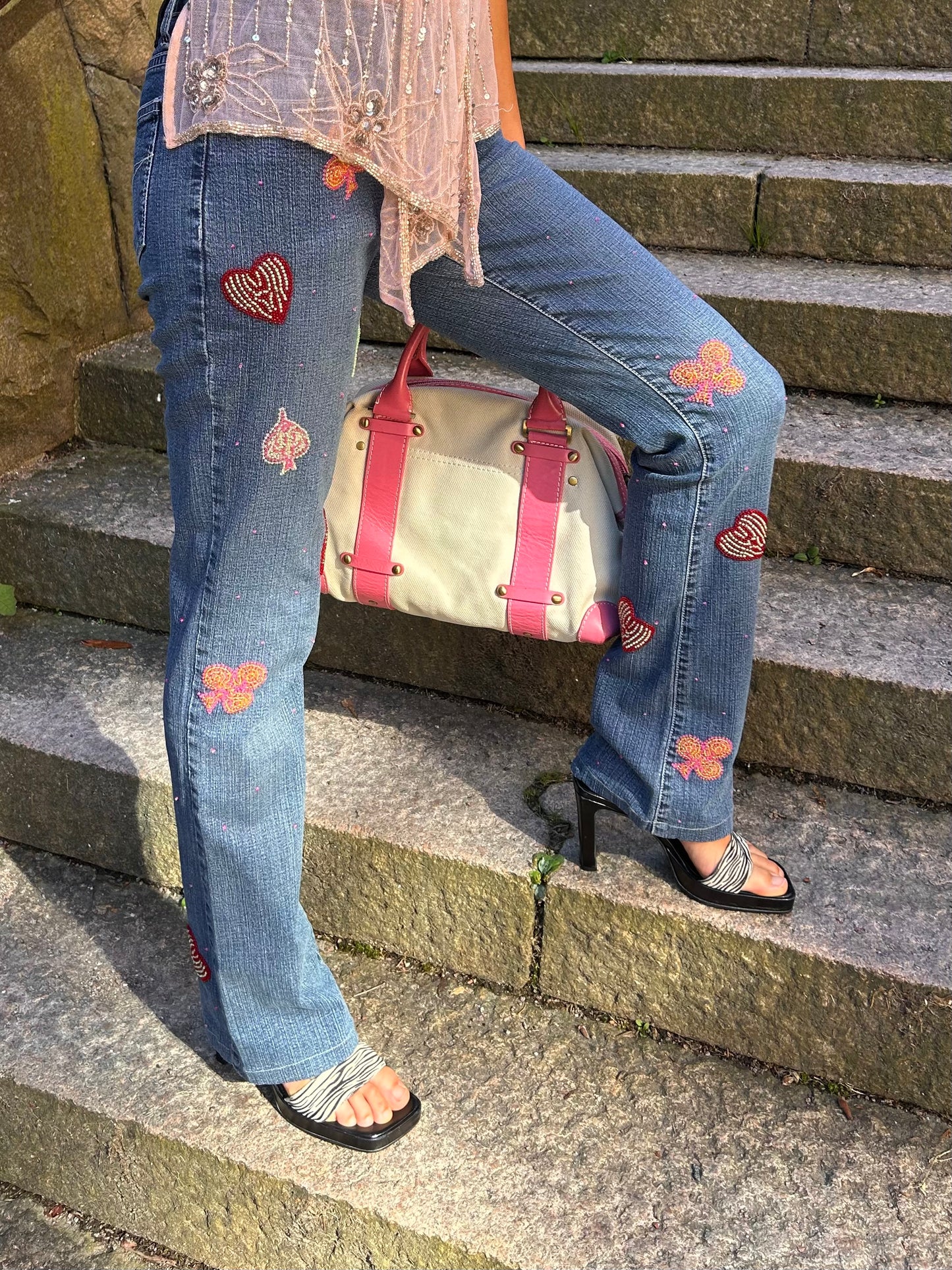 Versace Y2K embellished bootcut jeans