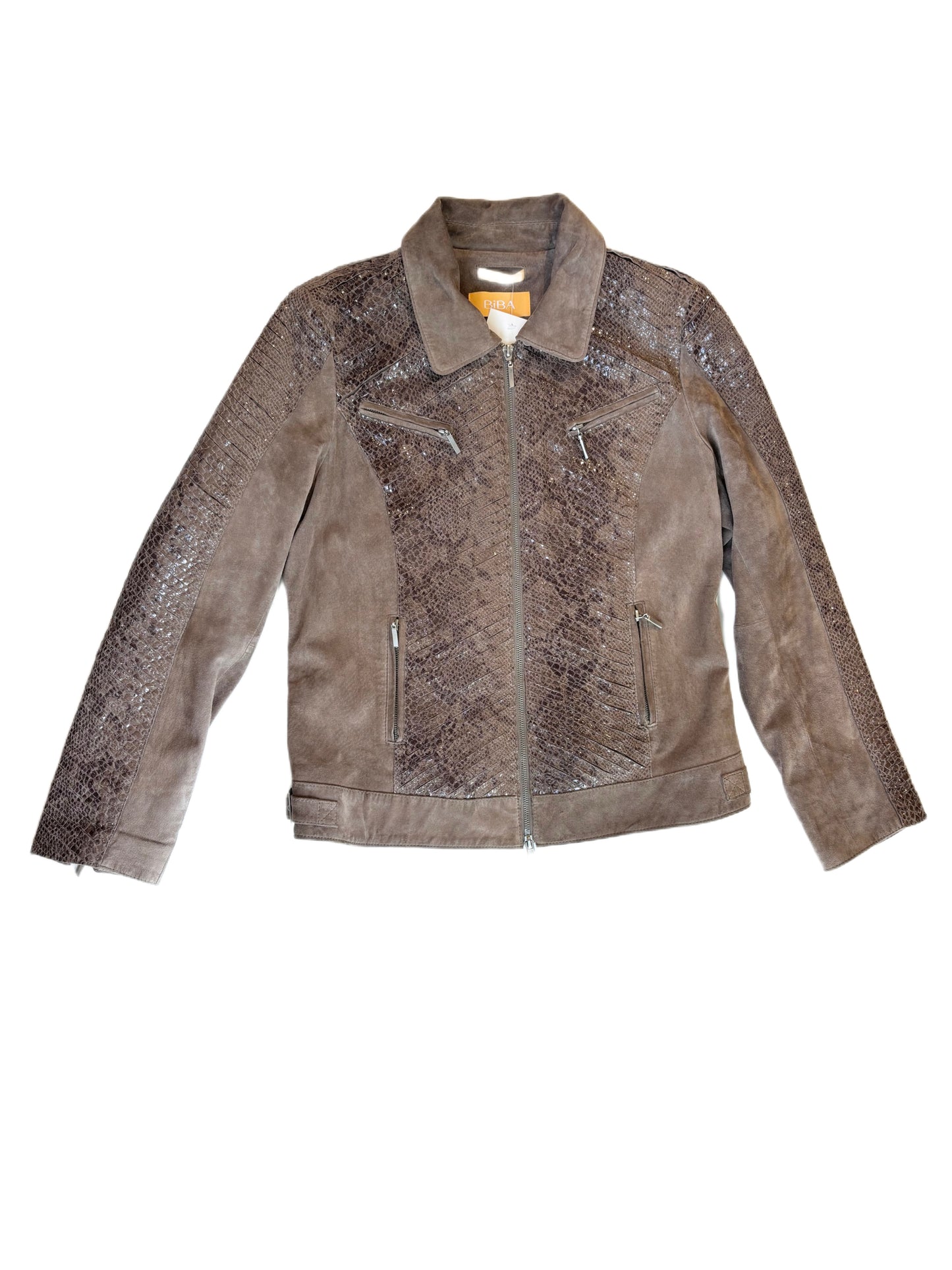Biba Brown Snakeskin Leather Jacket