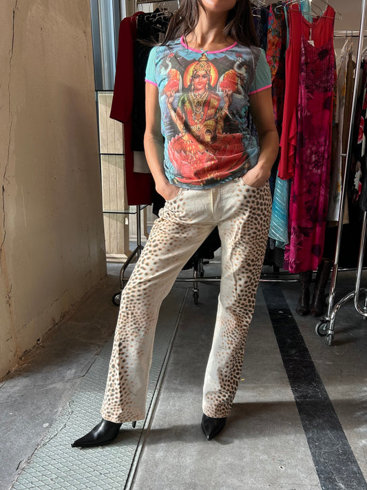 Roberto Cavalli leopard print jeans