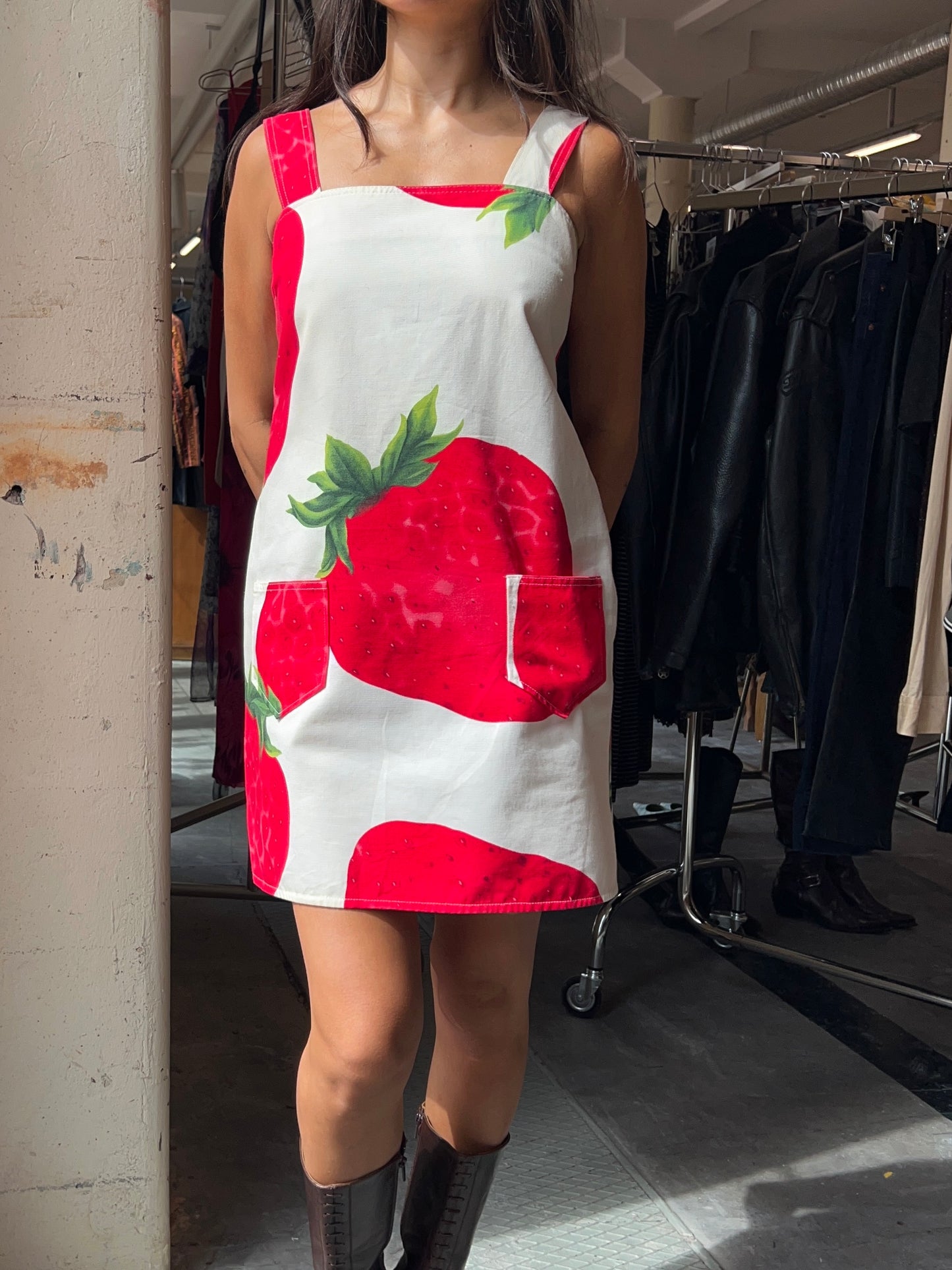 RARE Dolce & Gabbana strawberry pinafore dress