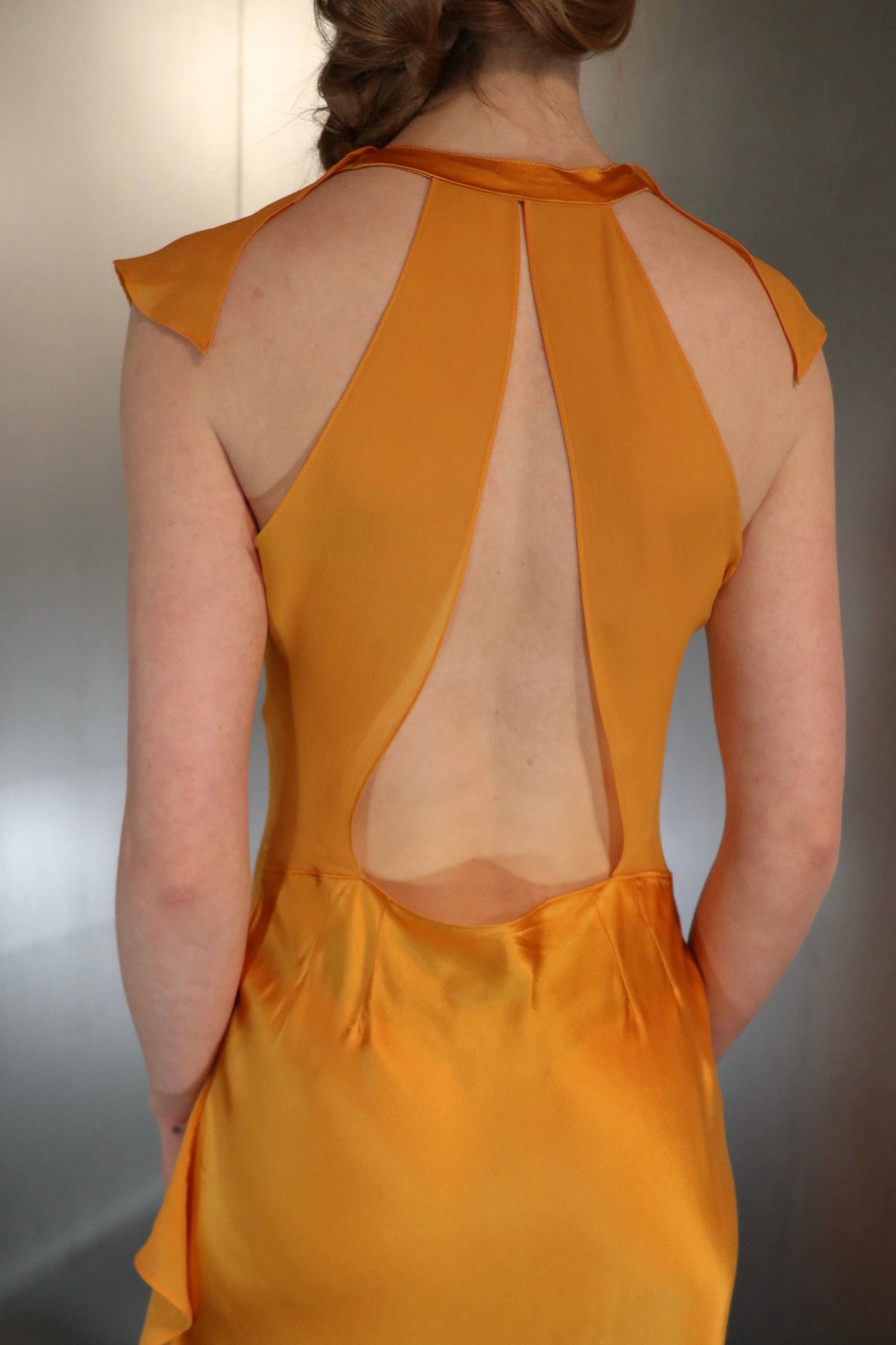 Vintage Ruffled Silk Gown
