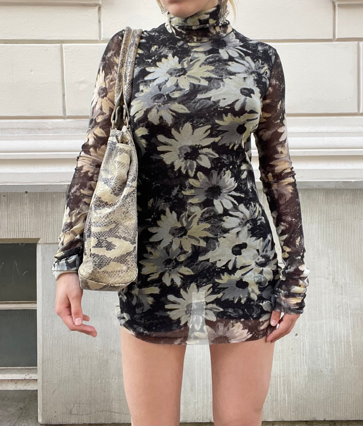 Jean Paul Gaultier floral mesh polo dress