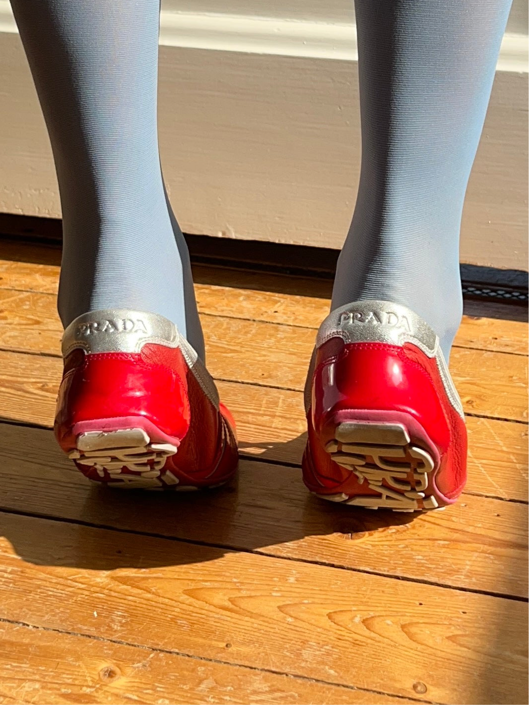 Prada Red Patent Leather Ballet Sneakers