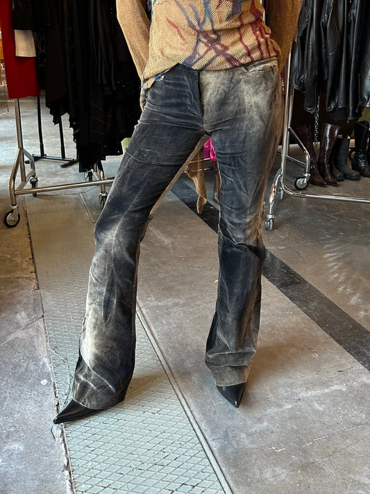 Ash beige velour pants