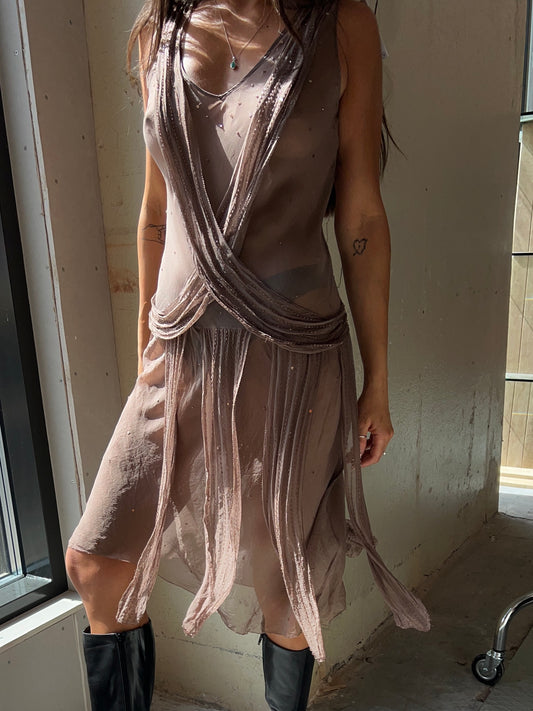 Sheer Silk Sequin Dress 90’s