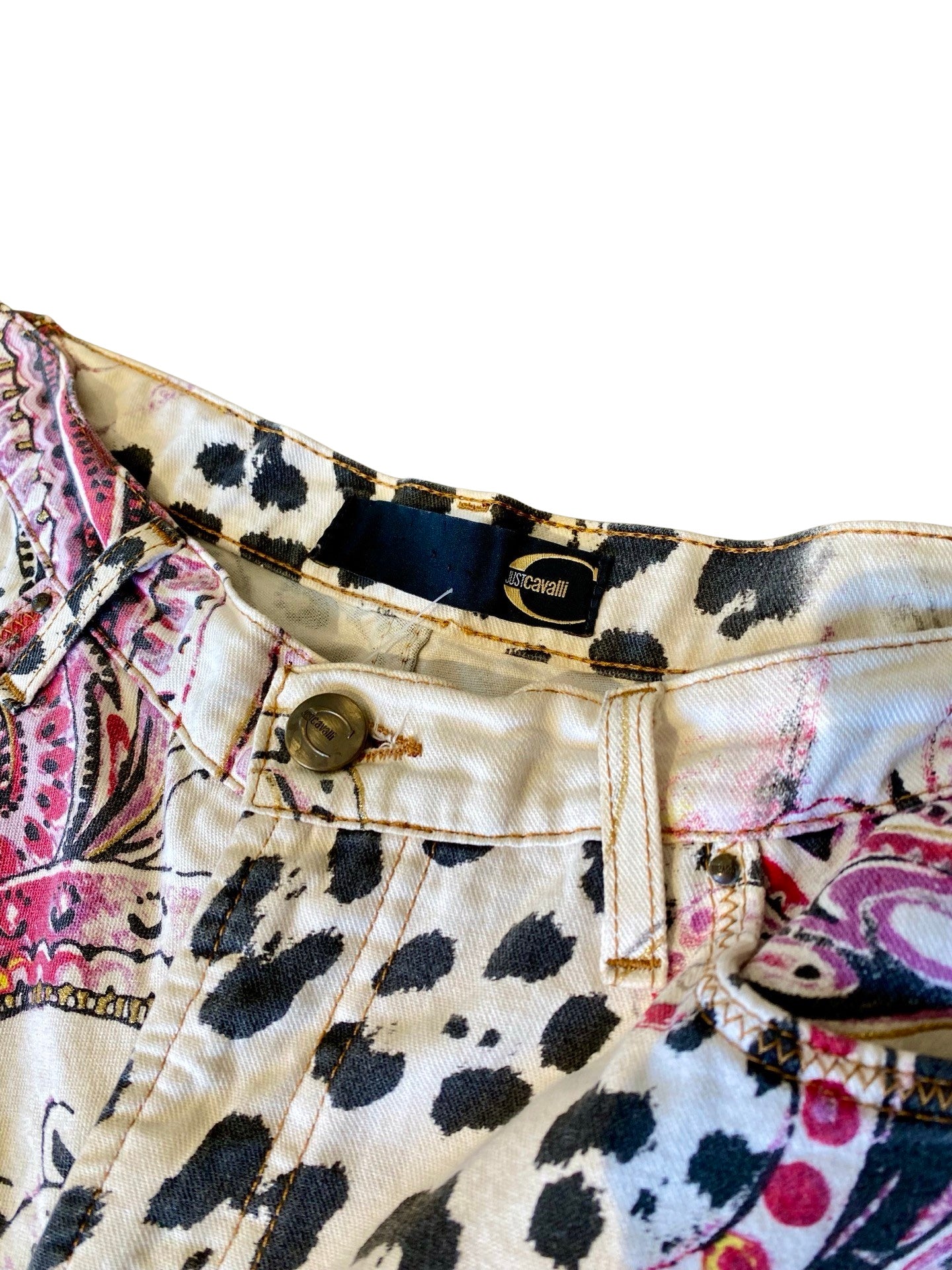 CAVALLI PAISLEY PRINT JEANS Y2K