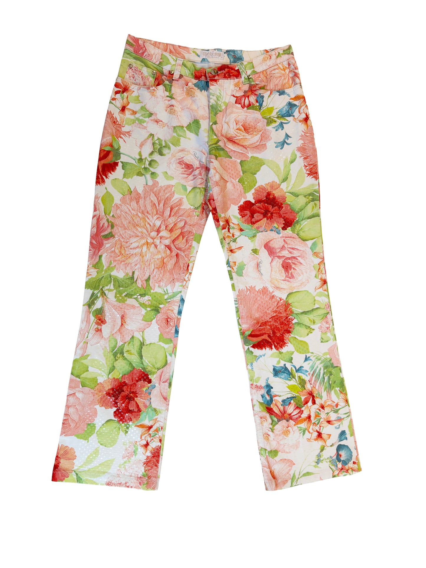 Roberto Cavalli Shiny Vintage Floral Jeans