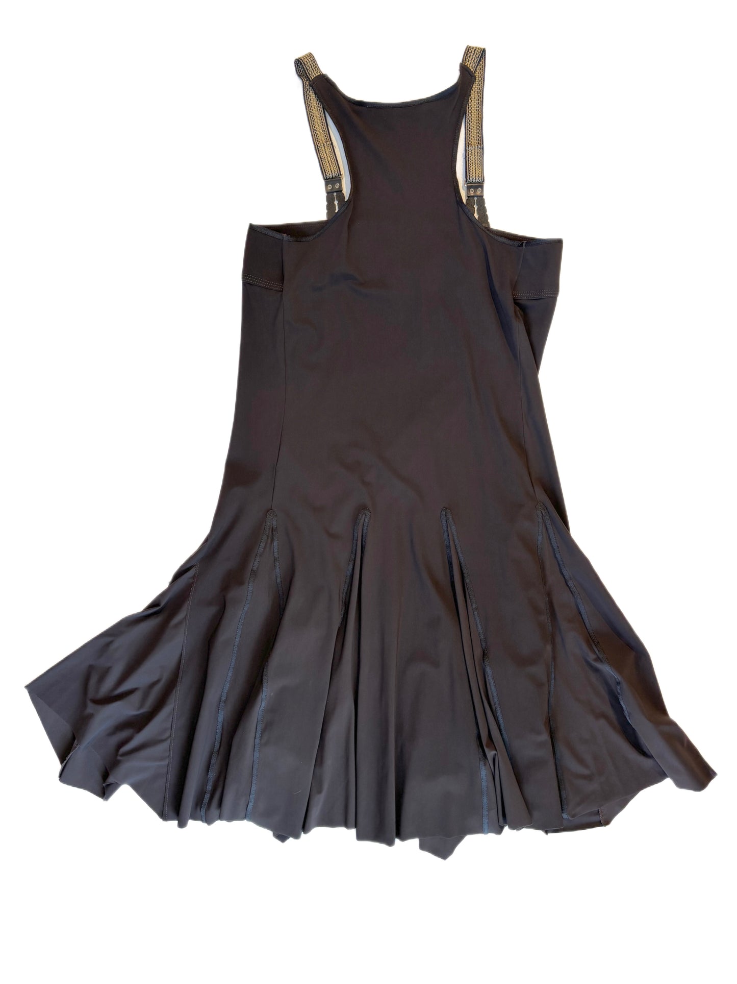 Marithé + François Girbaud Brown Suspender Dress
