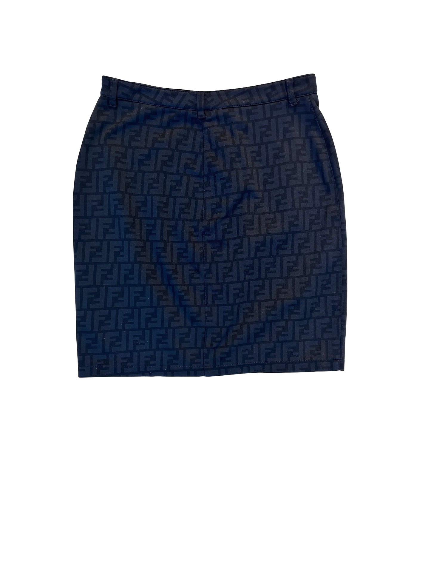 Navy Fendi Jeans Monogram Mini Skirt