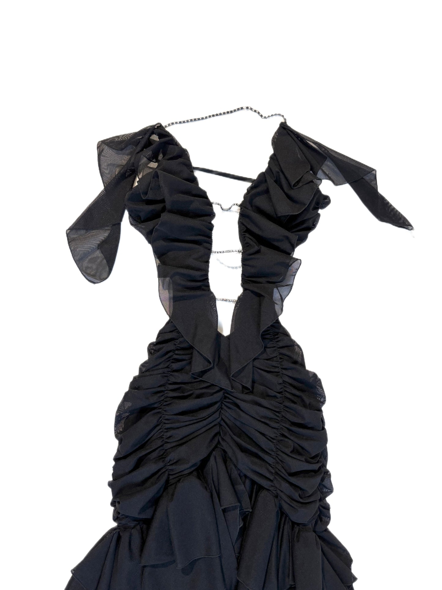 Y2K Deconstructed Ribbon Detail Dress