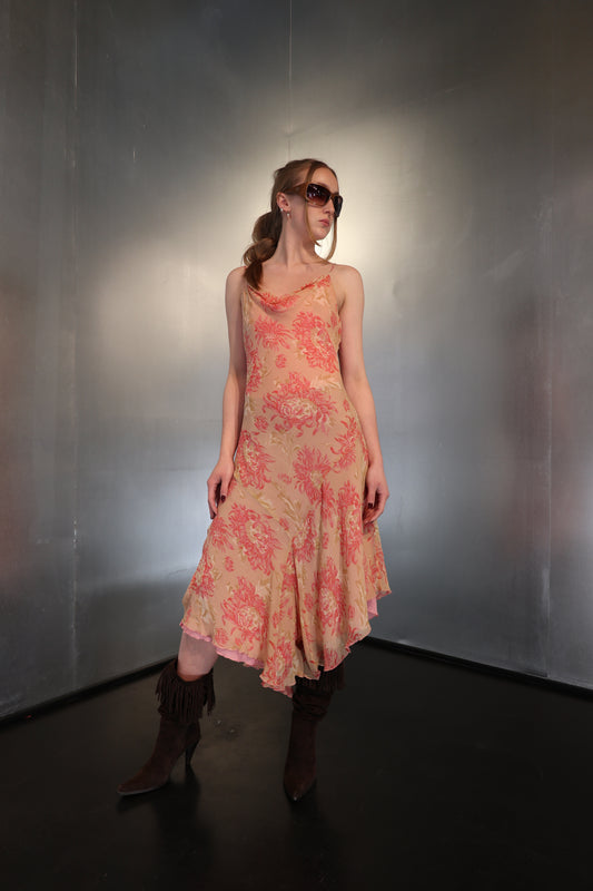 Romantic Asymmetrical Silk Dress