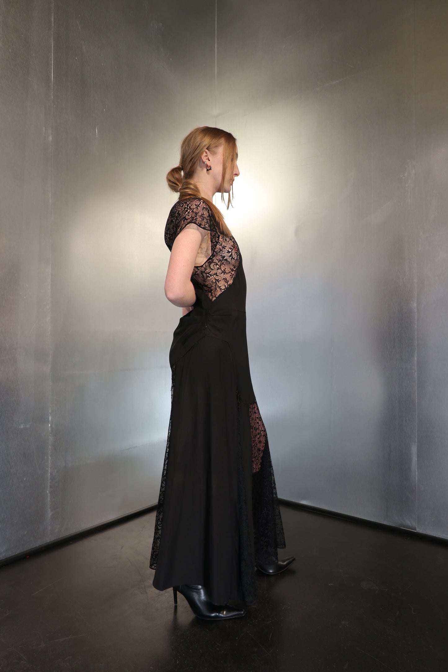 Vintage Cut Out Lace Maxi Dress