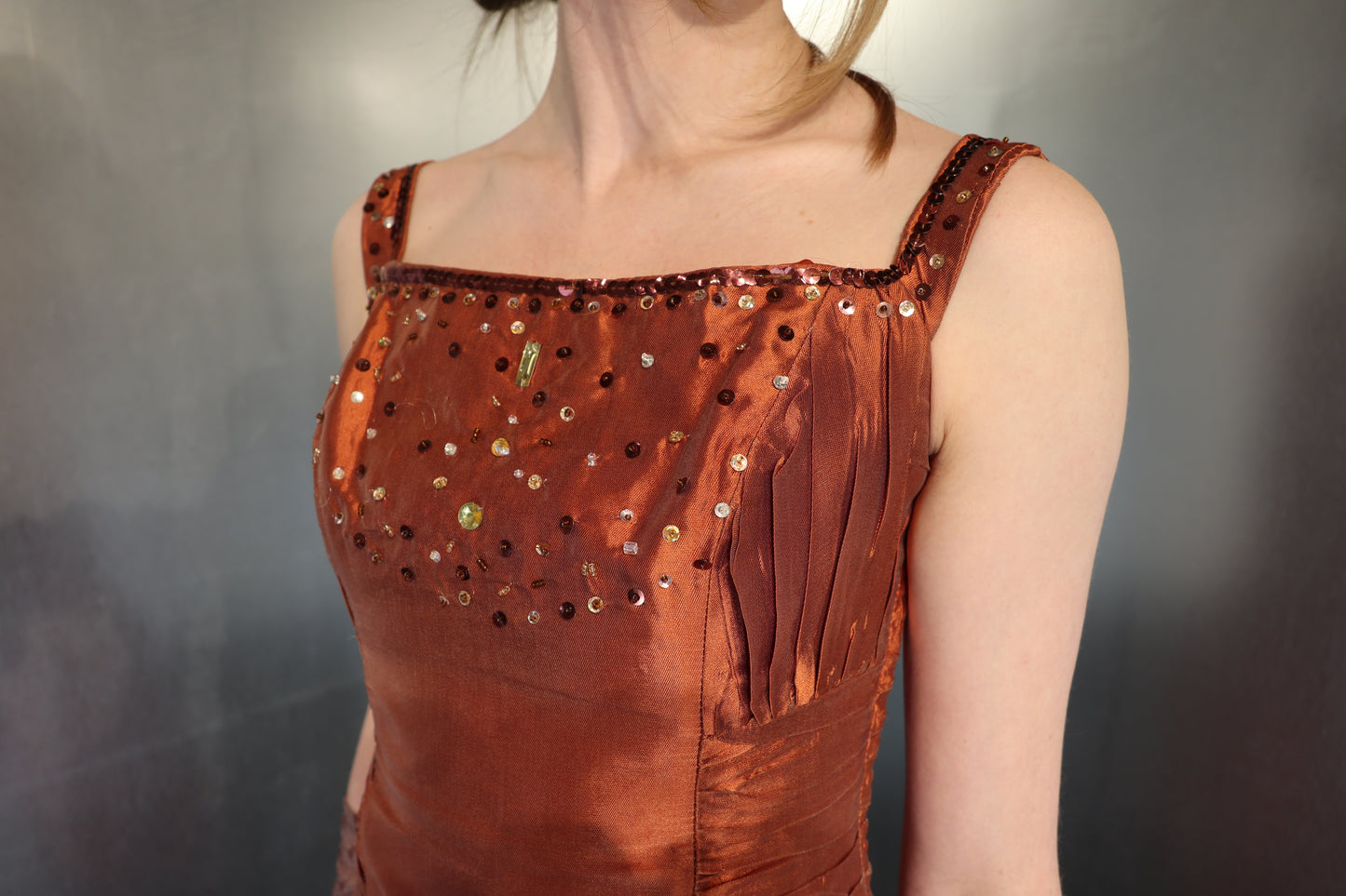 Metallic Bronze Skirt Set