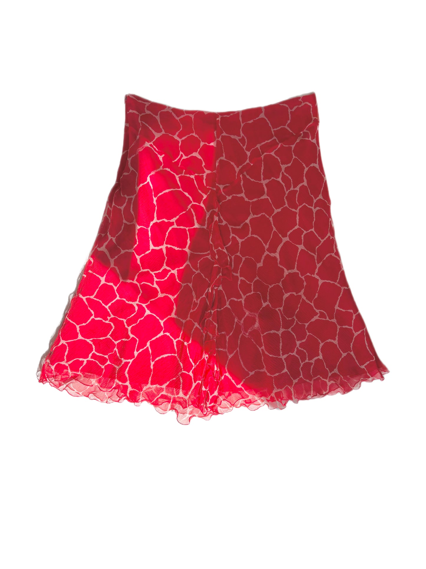 Blumarine red silk midi skirt