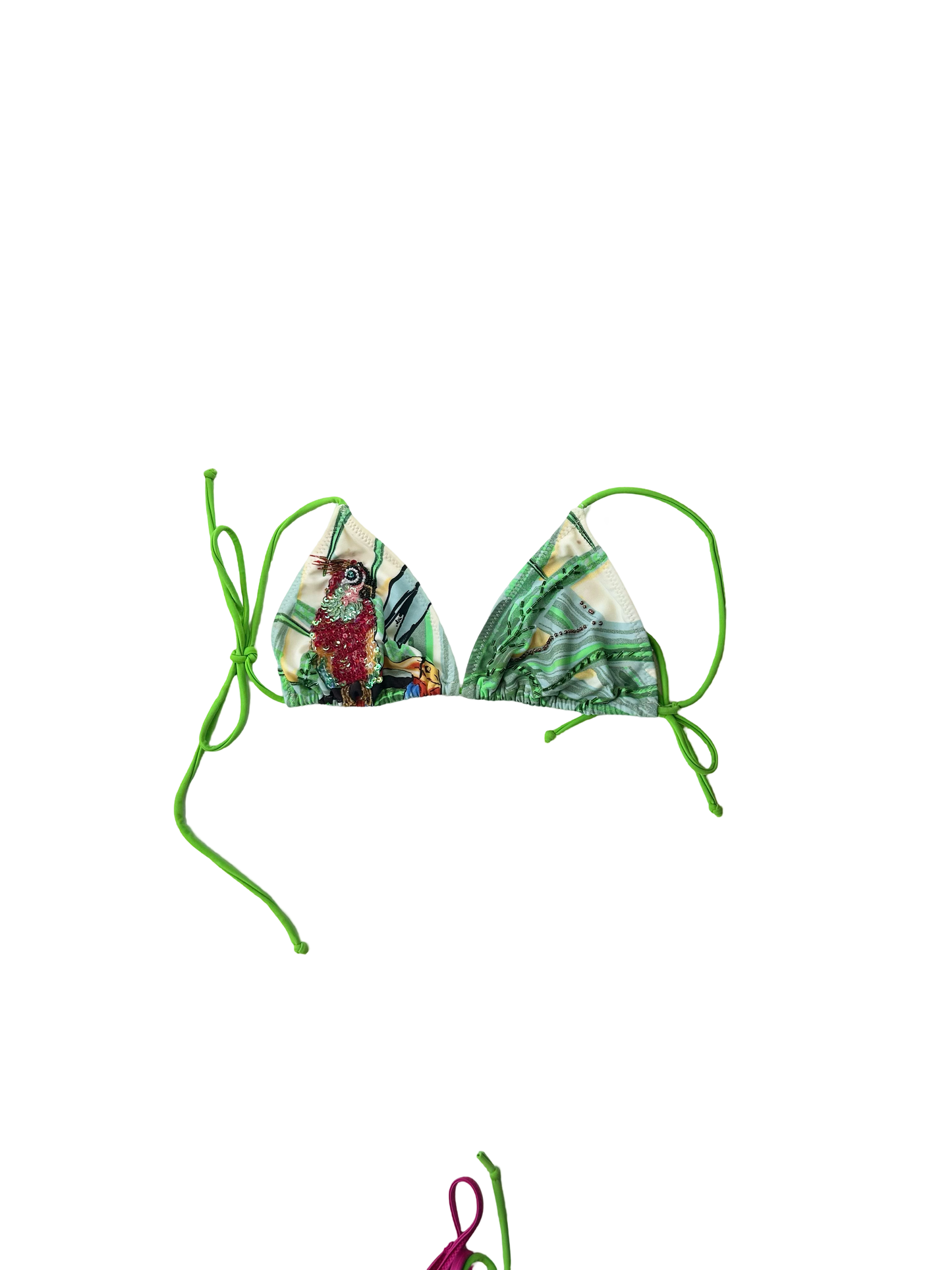 Embellished jungle two piece bikini