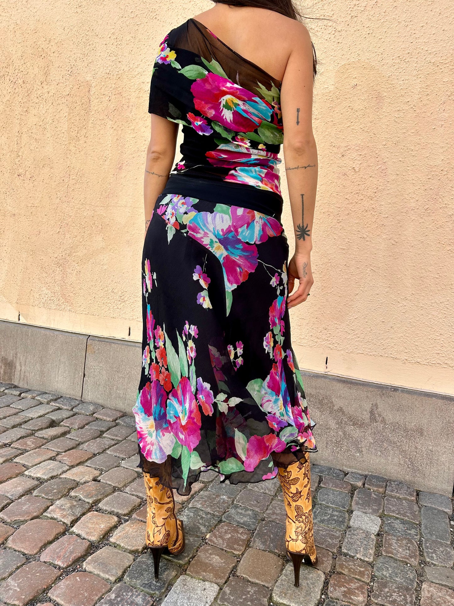 Italian mesh floral summer set