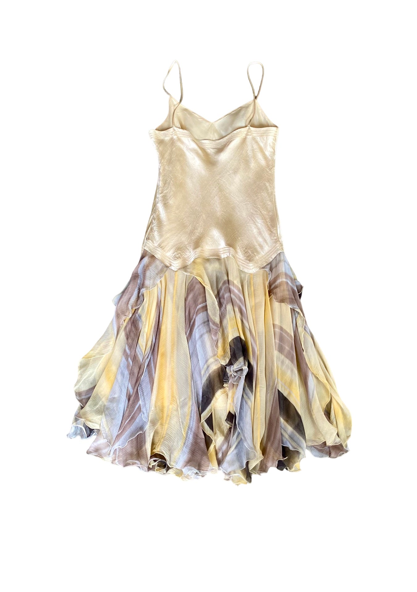 Romantic Silk Flounce Dress 90’s