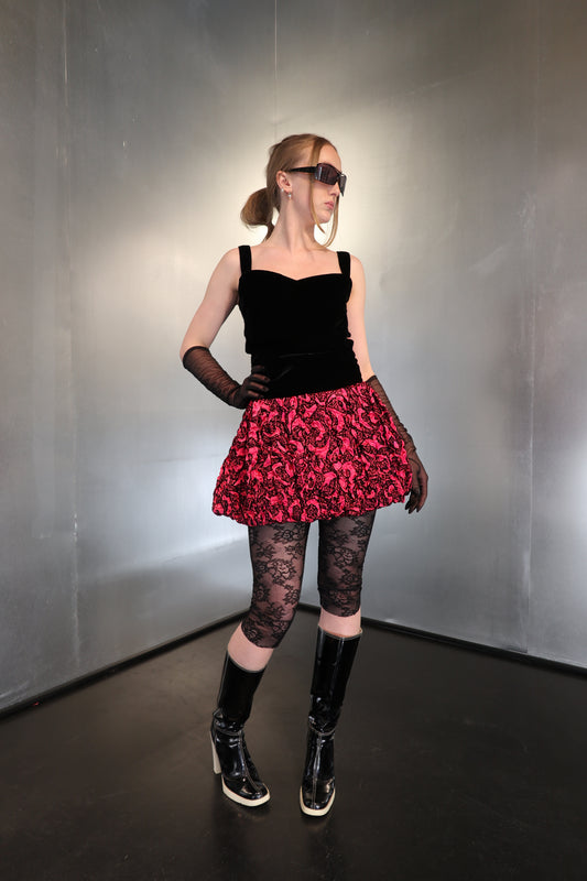 Frisson Paris Vintage 80’s Velvet Balloon Dress
