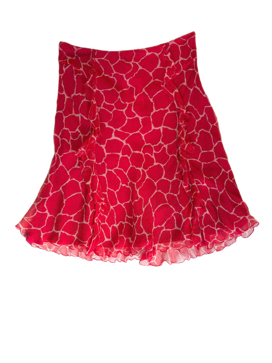 Blumarine red silk midi skirt